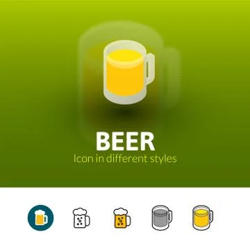 Beer icon in different style Stock Illustration