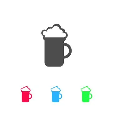 Beer icon flat. Stock Illustration