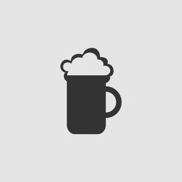Beer icon flat. Stock Illustration