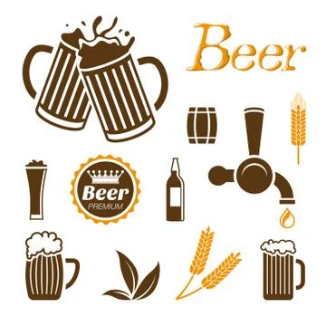Beer icon set Stock Illustration
