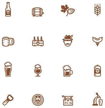 Beer icon set Stock Illustration