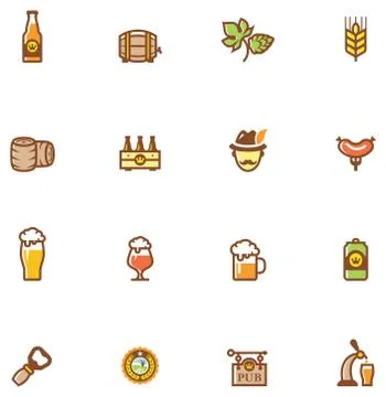 Beer icon set Stock Illustration