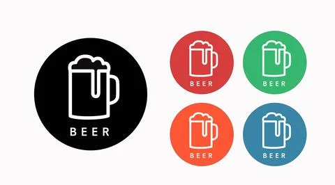 Beer Icon Set. Illustrazione stock