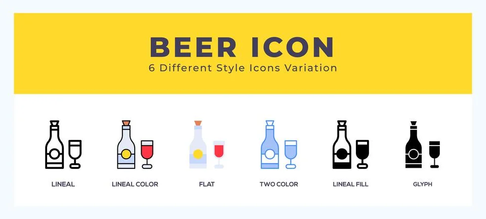 Beer icon vector design illustration in trendy style Stock Illustration
