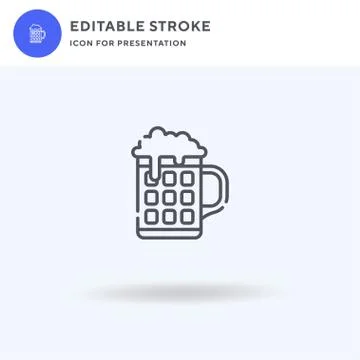 Beer icon vector, filled flat sign, solid pictogram isolated on white, logo i Stock Illustration