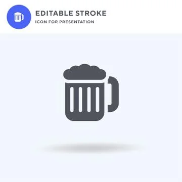 Beer icon vector, filled flat sign, solid pictogram isolated on white, logo Stock Illustration