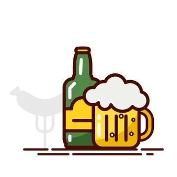 Beer icon on white background. Stock Illustration