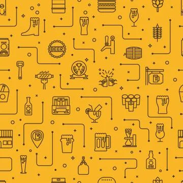 Beer icons background Illustrazione stock