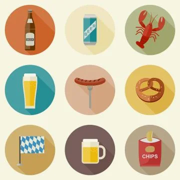 Beer icons Illustrazione stock