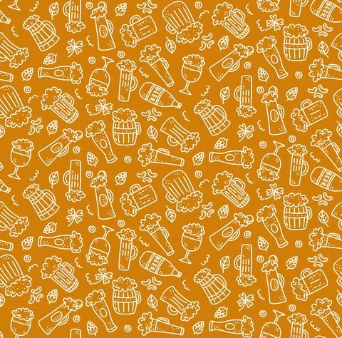 Beer icons seamless vector pattern Stock Illustration
