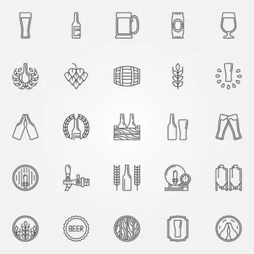 Beer icons set Stock Illustration