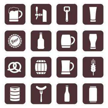 Beer icons set. Stock Illustration