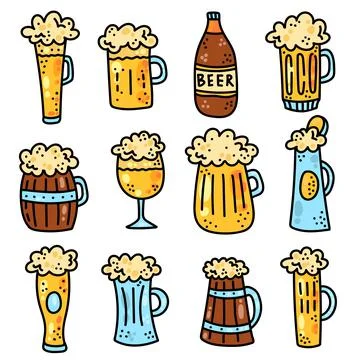 Beer icons set Illustrazione stock