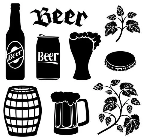 Beer icons set Stock Illustration