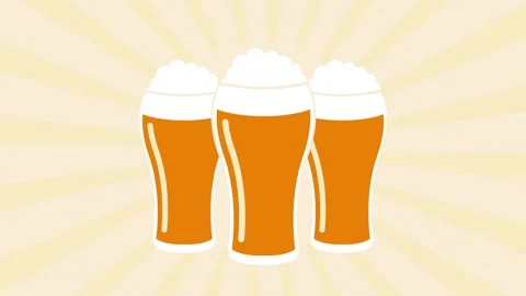 Beer Illustration on Ray Background Vidéo 314329603