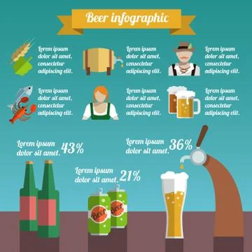 Beer infographic set Stock Illustration