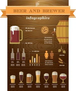 Beer infographics and elements Stock Illustration