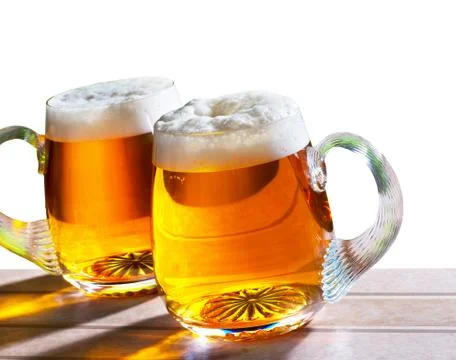 Beer isolated on the white background Stock Photos