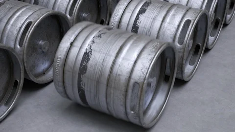 Beer keg being rolled. Stock Footage 92333237