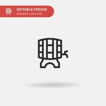 Beer Keg Simple vector icon. Illustration symbol design template for web mobi Stock Illustration