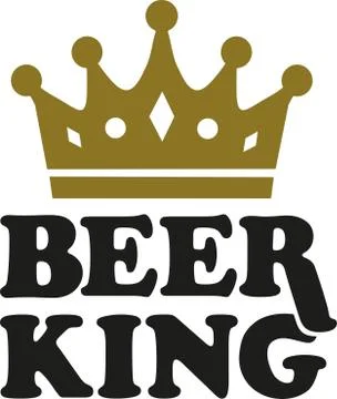 Beer king with crown Stock Illustration