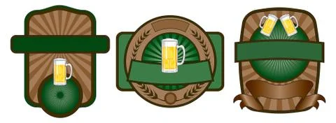 Beer Label Emblem Set Illustrazione stock
