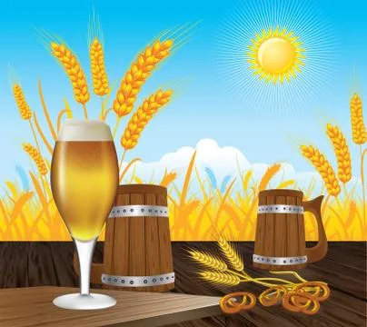 Beer landscape Stock Illustration