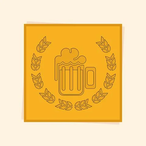 Beer laurel wreath Stock Illustration