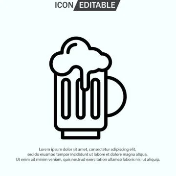 Beer line icon, outline vector logo illustration Stock Illustration