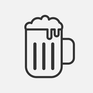 Beer line vector icon isolated on white background Stock Illustration