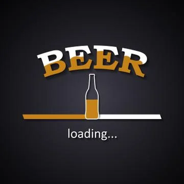 Beer is loading with a half beer bottle Illustrazione stock