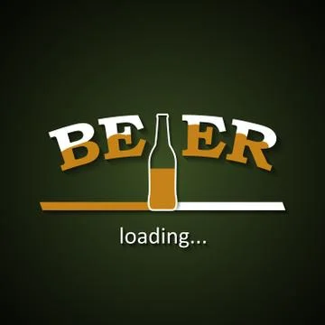 Beer is loading with a half beer bottle Stock Illustration