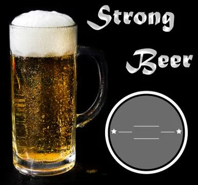 Beer logo on a black background. Stock Photos