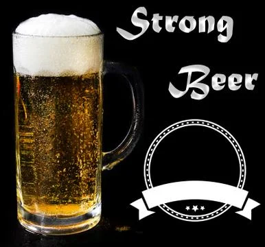 Beer logo on a black background. Stock Photos