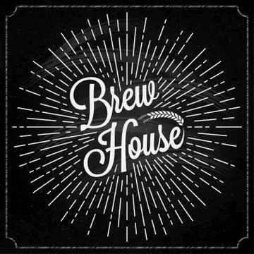 Beer Logo On Chalk Background. Stock Illustration