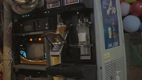 Beer machine pours beer Stock Footage 233625520