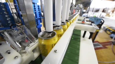 Beer manufacturing assembly line Stock Footage