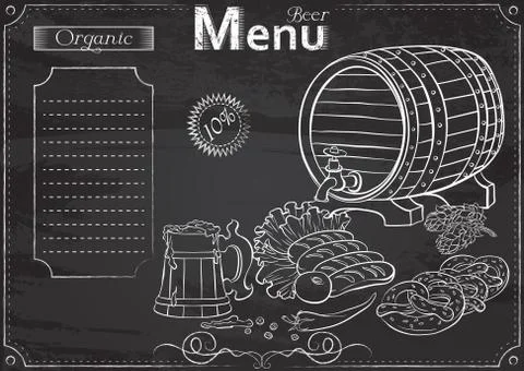 Beer menu chalk Stock Illustration