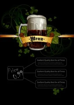 Beer menu Illustrazione stock