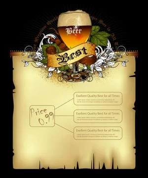 Beer menu Stock Illustration