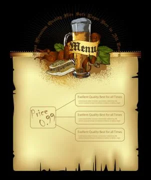 Beer menu Stock-Illustration