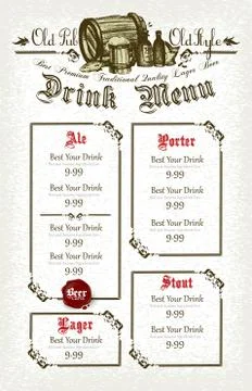 Beer menu Stock Illustration