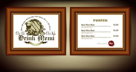 Beer menu Stock Illustration