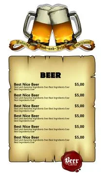 Beer menu Stock Illustration