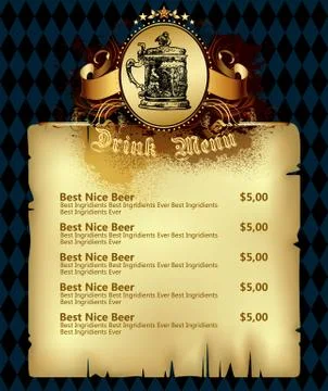 Beer menu Stock Illustration