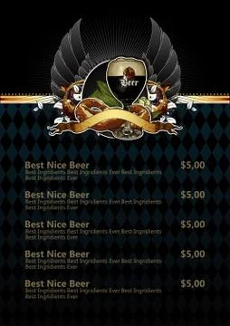 Beer menu Stock Illustration