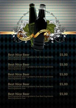 Beer menu Illustrazione stock