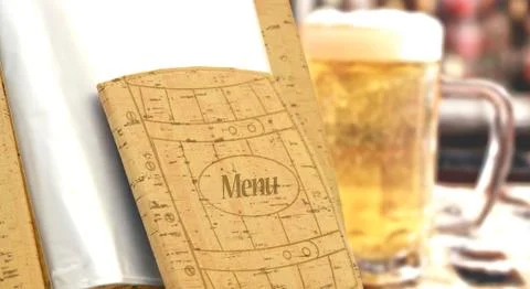 Beer menu in a restaurant Stock Photos