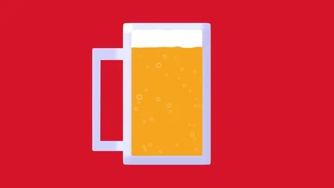 Beer motion graphics, keyable bubbly orange larger Stock Footage 69246029