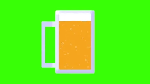 Beer motion graphics, keyable bubbly orange larger green screen Stock Footage 69246109